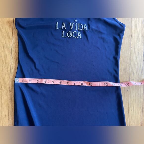 90s/Y2K Vintage Stretch La Vida Loca Mini Dress - Picture 13 of 16